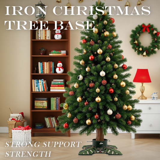 Linton Arts Christmas Tree Stand, Cast Iron Christmas Tree Stand for Real Trees Artificial Trees, Holds Up to 8ft Trees with 4" Diameter Trunks, Vintage Metal Tree Stand for Xmas Decor