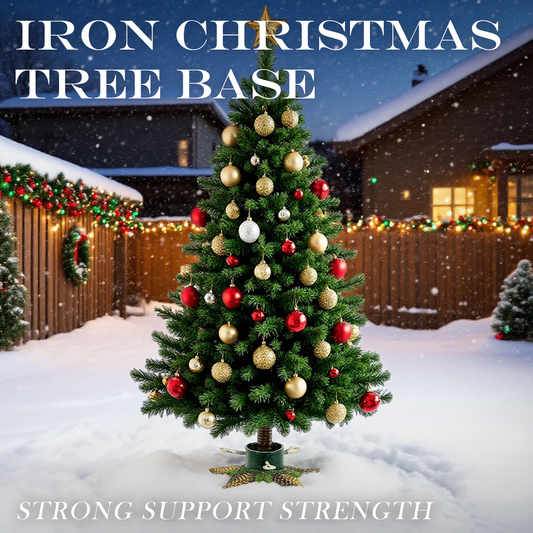 Linton Arts Christmas Tree Stand for Real Trees, Cast Iron Artificial Christmas Tree Stand, Holds Up to 8ft Trees with 4" Trunks, Pinecone-designed Christmas Tree Holder Base for Holiday Decor