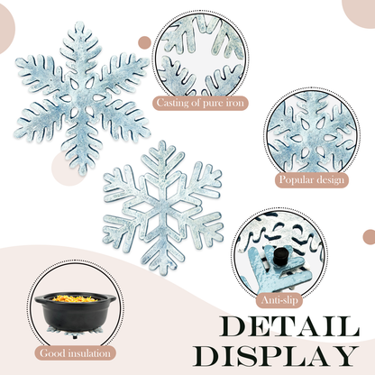 Linton Arts 2 Pack Snowflake Metal Trivets, Heat Resistant Cast Iron Trivet, Decorative Christmas Trivets for Holiday & Christmas Decorations for Kitchen