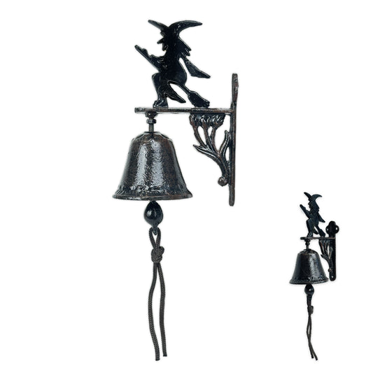 Linton Arts Vintage Witch DoorBells, Cast Iron Dinner Bell Outdoor & Halloween Decor, Witch Bell Hanging Door Decor for Porch Front Door Garden Yard Outdoor Indoor Halloween