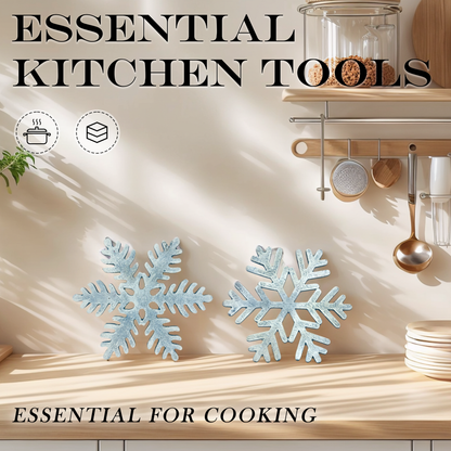 Linton Arts 2 Pack Snowflake Metal Trivets, Heat Resistant Cast Iron Trivet, Decorative Christmas Trivets for Holiday & Christmas Decorations for Kitchen