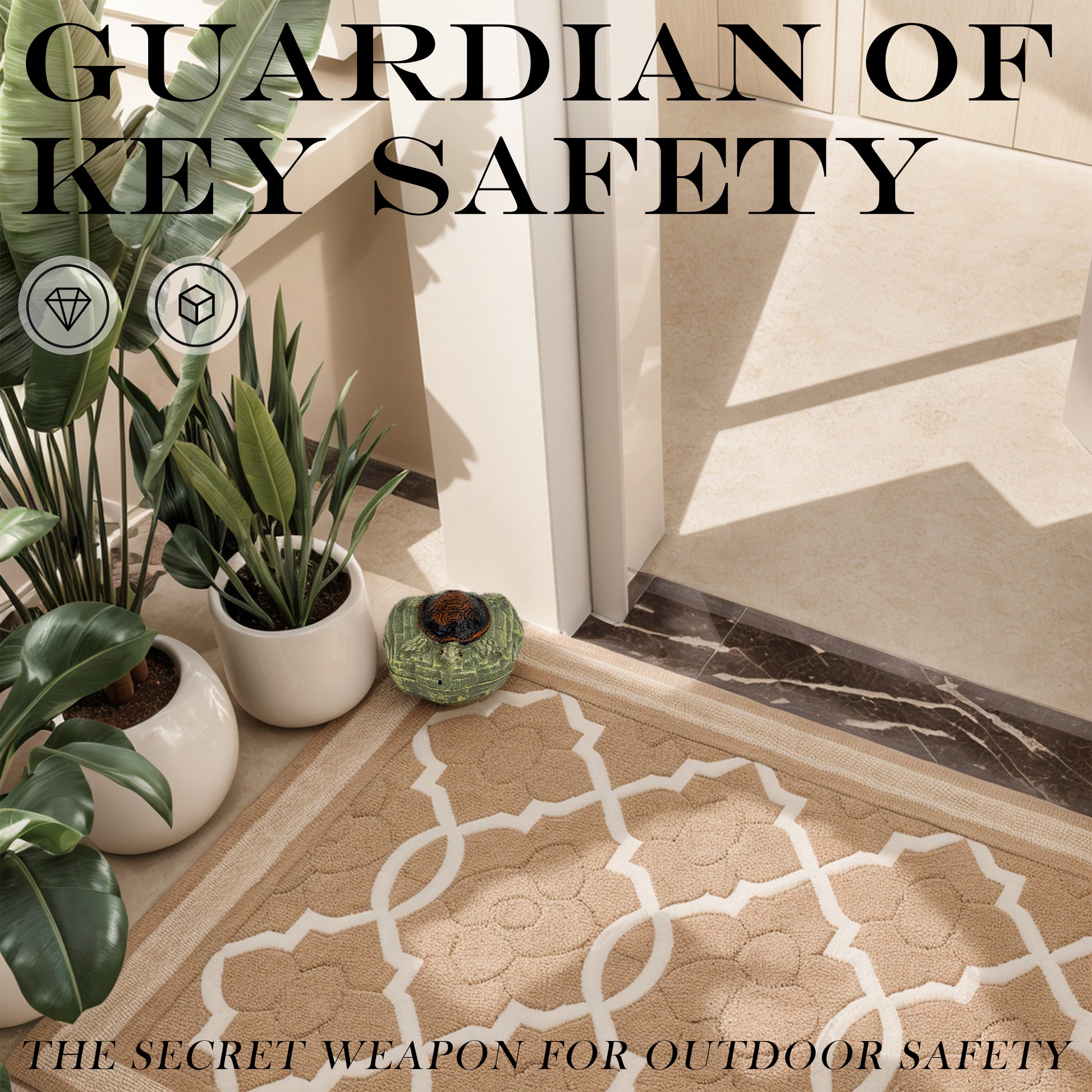 Decorative key hiders outside, 
animal key hider