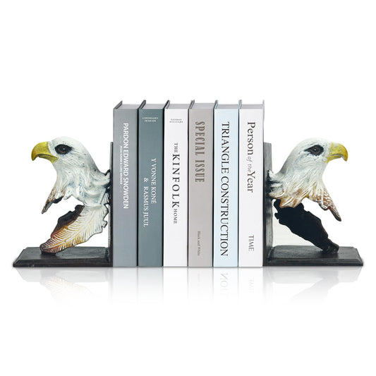 Metal Bookends for Shelves，
Heavy Duty Cast Iron Bald Eagle Bookend