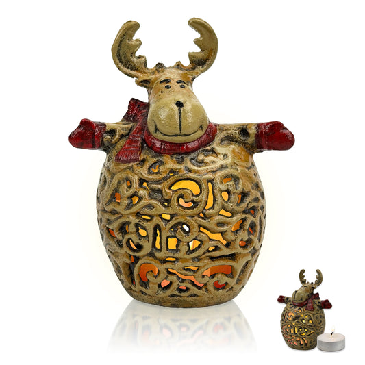 Reindeer Christmas Lantern,
Cast Aluminium  Hollow-Out Iron Candle Lanterns, 