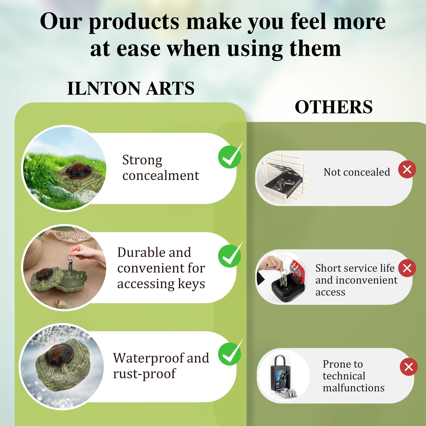 Turtle Statue for Shelf, 
Indoor key rock，
Spare Key Holder