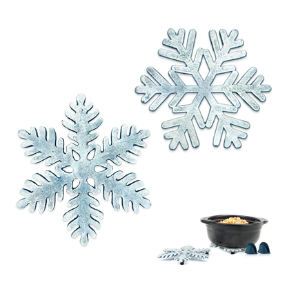 Linton Arts 2 Pack Snowflake Metal Trivets, Heat Resistant Cast Iron Trivet, Decorative Christmas Trivets for Holiday & Christmas Decorations for Kitchen