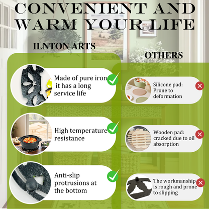 Linton Arts 2 Pack Christmas Metal Trivets, Reindeer & Snowman Cast Iron Trivet for Hot Dishes, 7 Inch Heat Resistant Decorative Trivets, Kitchen Gift for Christmas