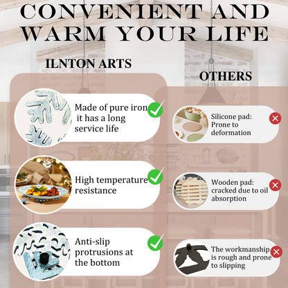 Linton Arts 2 Pack Snowflake Metal Trivets, Heat Resistant Cast Iron Trivet, Decorative Christmas Trivets for Holiday & Christmas Decorations for Kitchen