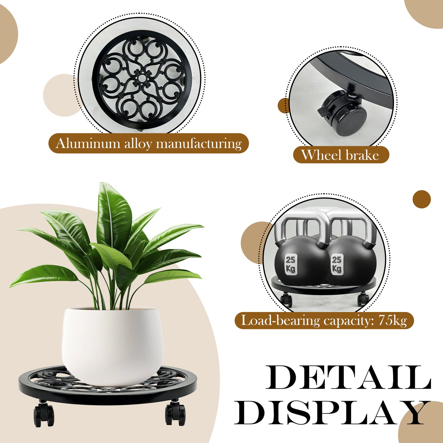 Indoor Plant Stands for Living Room
Outdoor Large Planter with Lockable Caster Wheels