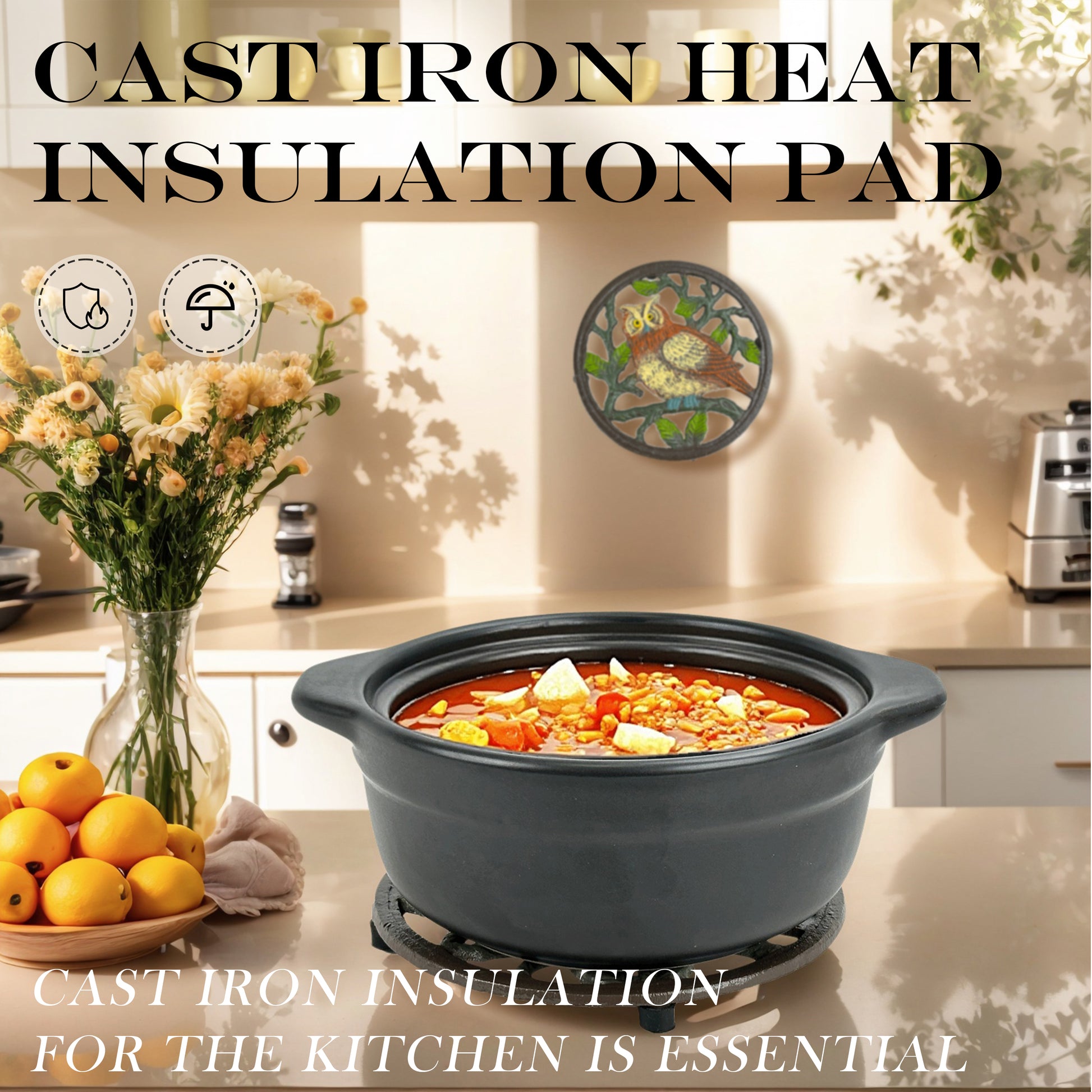 owl gift, 
owl kitchen decor, 
heat resistant trivet