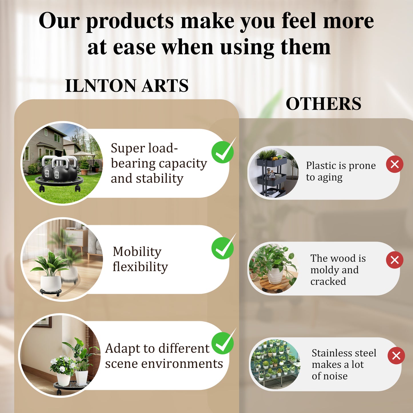 plant caddy, 
flower plants base,
movable base for flower pot