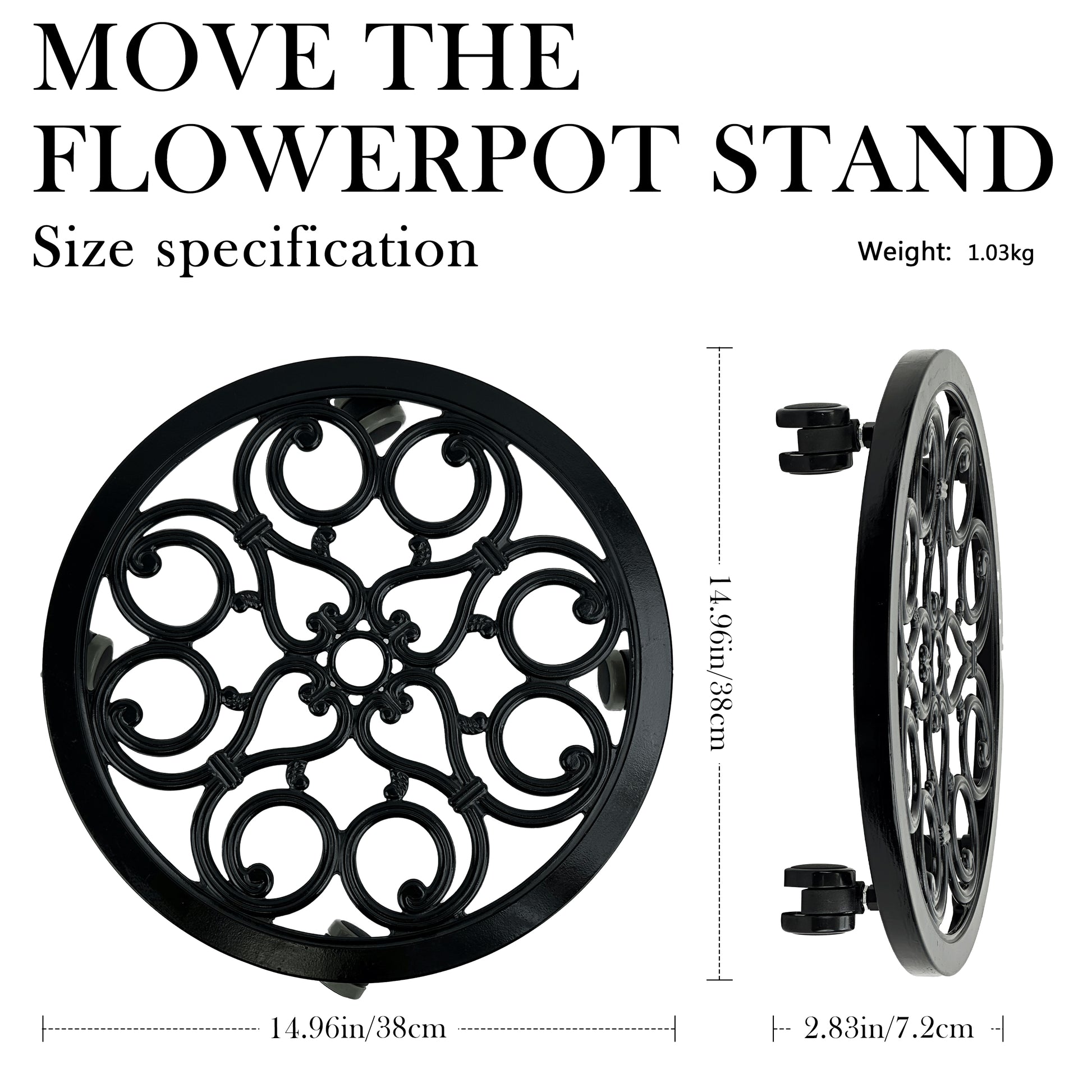 rolling plant stand, 
heavy duty plant caddy with wheels